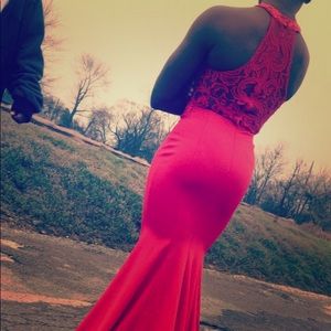 Red Mermaid Prom Dress